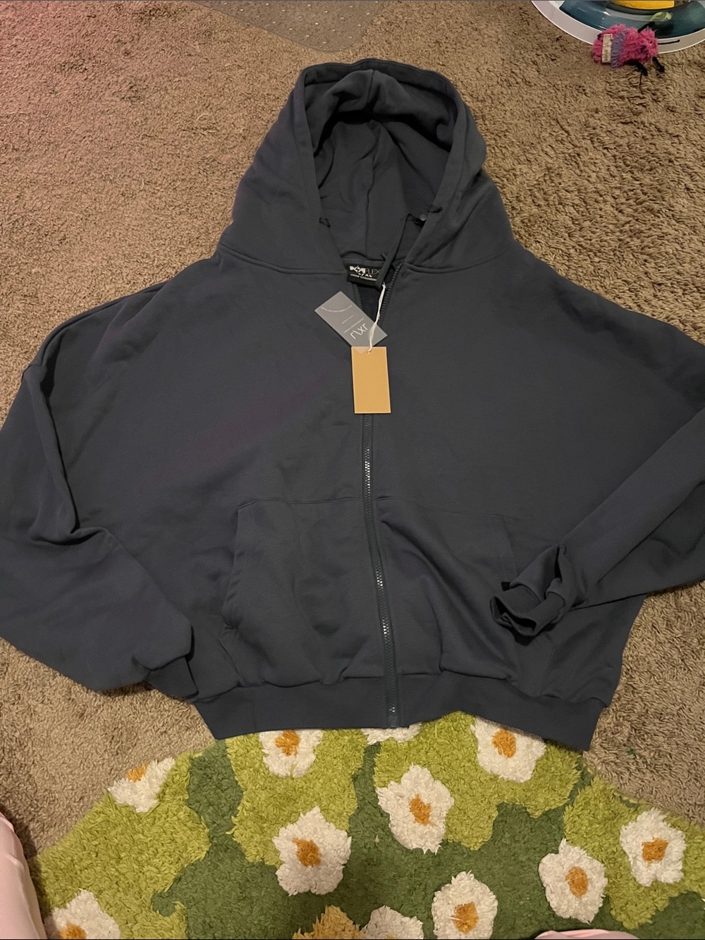 Popflex dusty blue large/xl zip up hoodie princess hood nwt